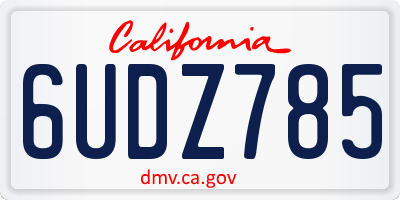 CA license plate 6UDZ785