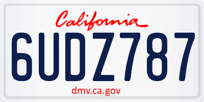 CA license plate 6UDZ787