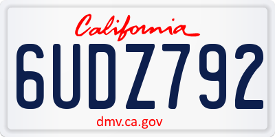 CA license plate 6UDZ792