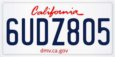 CA license plate 6UDZ805