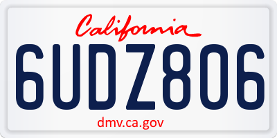 CA license plate 6UDZ806