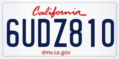 CA license plate 6UDZ810