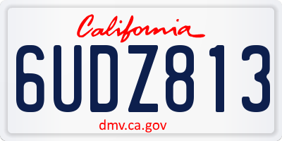 CA license plate 6UDZ813