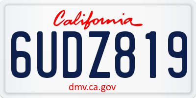 CA license plate 6UDZ819