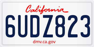 CA license plate 6UDZ823