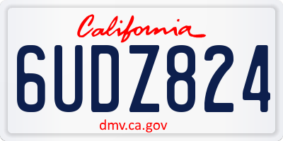 CA license plate 6UDZ824