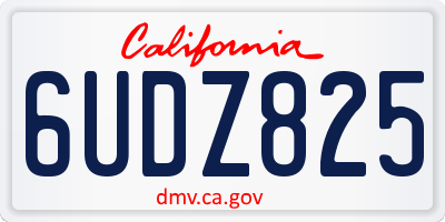 CA license plate 6UDZ825