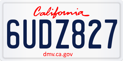 CA license plate 6UDZ827