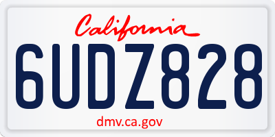CA license plate 6UDZ828