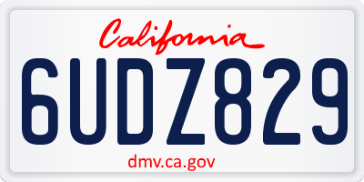 CA license plate 6UDZ829