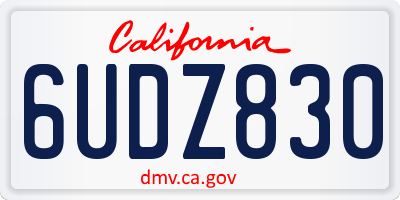 CA license plate 6UDZ830