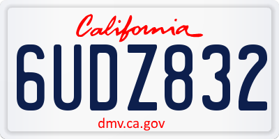 CA license plate 6UDZ832