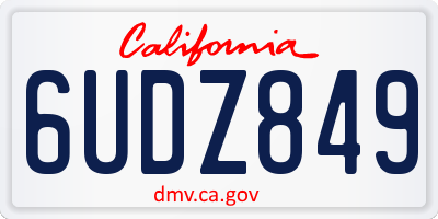 CA license plate 6UDZ849