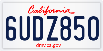 CA license plate 6UDZ850