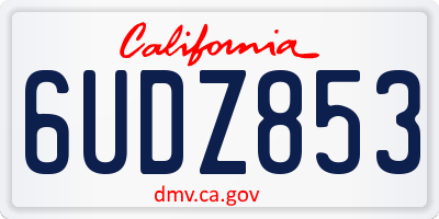 CA license plate 6UDZ853