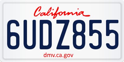 CA license plate 6UDZ855