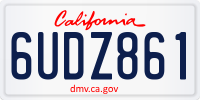 CA license plate 6UDZ861