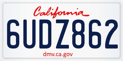 CA license plate 6UDZ862