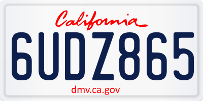 CA license plate 6UDZ865