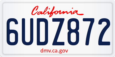 CA license plate 6UDZ872