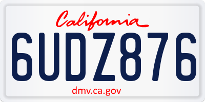 CA license plate 6UDZ876