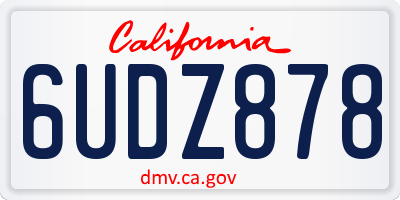 CA license plate 6UDZ878