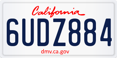 CA license plate 6UDZ884
