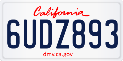 CA license plate 6UDZ893