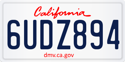 CA license plate 6UDZ894