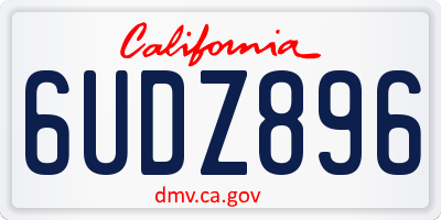 CA license plate 6UDZ896