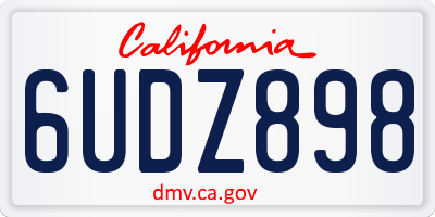 CA license plate 6UDZ898