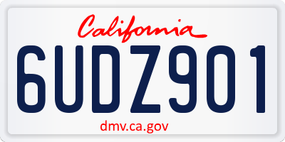 CA license plate 6UDZ901
