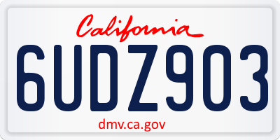 CA license plate 6UDZ903