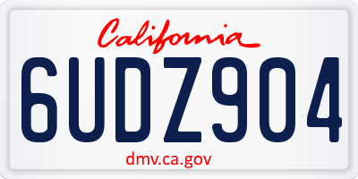 CA license plate 6UDZ904