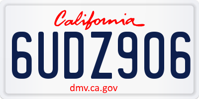CA license plate 6UDZ906