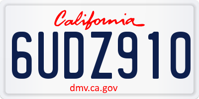 CA license plate 6UDZ910