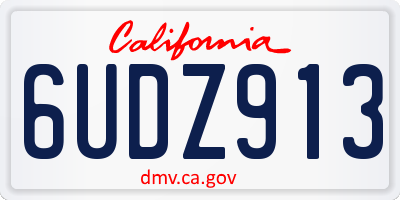 CA license plate 6UDZ913