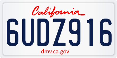 CA license plate 6UDZ916