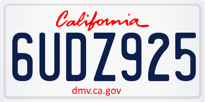 CA license plate 6UDZ925