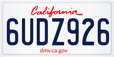 CA license plate 6UDZ926
