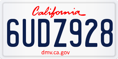 CA license plate 6UDZ928