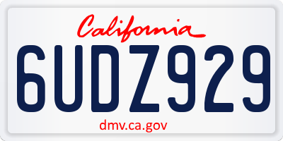 CA license plate 6UDZ929