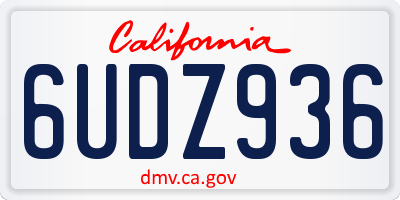 CA license plate 6UDZ936