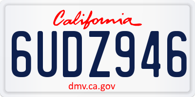 CA license plate 6UDZ946