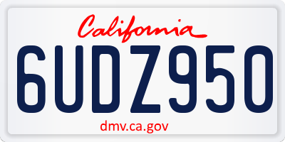 CA license plate 6UDZ950
