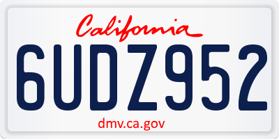 CA license plate 6UDZ952