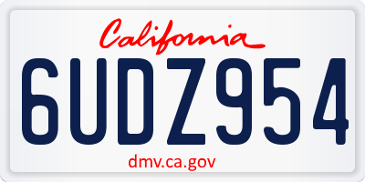 CA license plate 6UDZ954