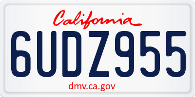 CA license plate 6UDZ955