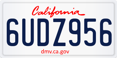 CA license plate 6UDZ956