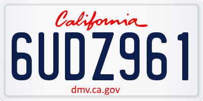 CA license plate 6UDZ961